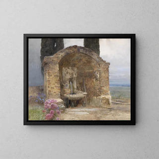 Ludwig Rsch - Brunnen in italienischer Landschaft.webp