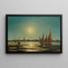 Vista di Venezia al chiaro di luna - Ludwig Rubelli von Sturmfest — quadro incorniciato alla parete