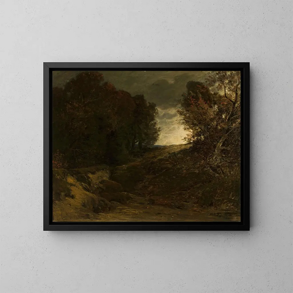 Paesaggio boscoso con un ruscello - Ludwig Willroider — quadro incorniciato alla parete