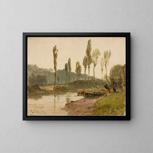 Paesaggio boscoso con acqua - Ludwig Willroider — quadro incorniciato alla parete