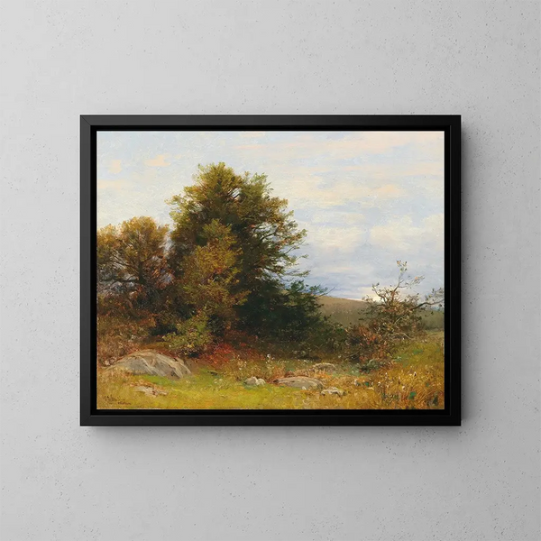 Bordo di prateria con la luna crescente - Ludwig Willroider — quadro incorniciato alla parete