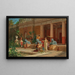 Un venditore di frutta nel cortile di una villa pompeiana - Luigi Bazzani — quadro incorniciato alla parete