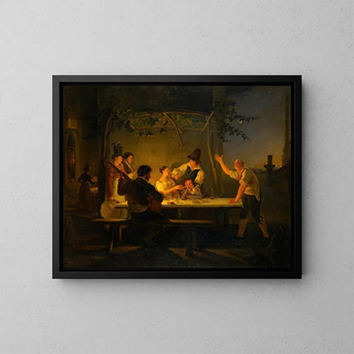 Luigi Fioroni - Evening Scene At A Roman Osteria By Trinit Dei Monti.webp