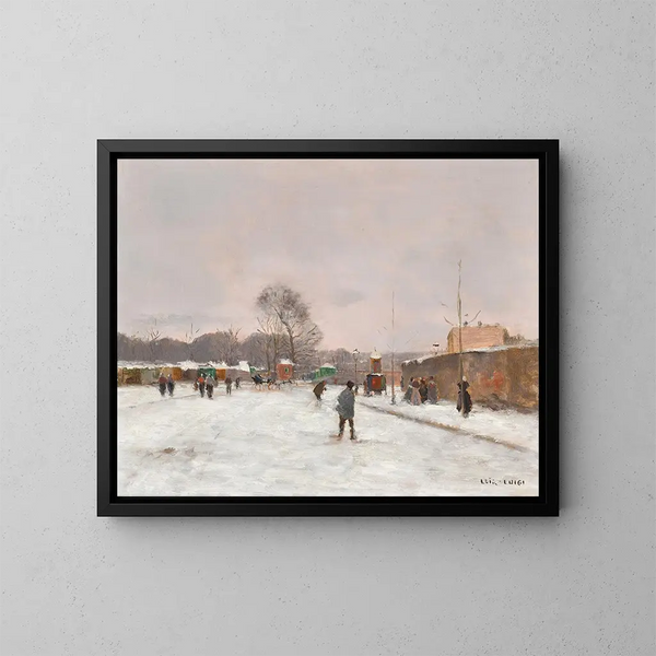 La Première neige d'hiver - Luigi Loir — quadro incorniciato alla parete