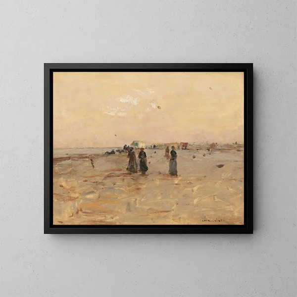 sulla spiaggia - Luigi Loir — quadro incorniciato alla parete