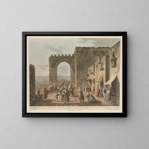 La strada principale di Betlemme - Luigi Mayer — quadro incorniciato alla parete