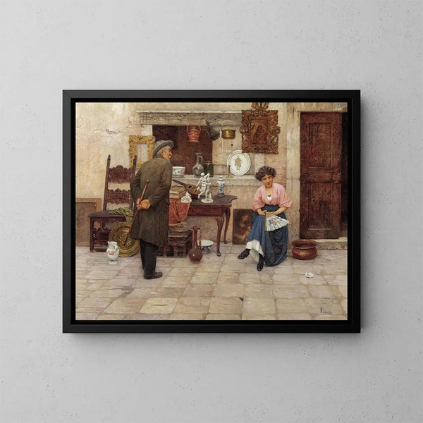 Il appassionato d'arte - Luigi Pastega — quadro incorniciato alla parete