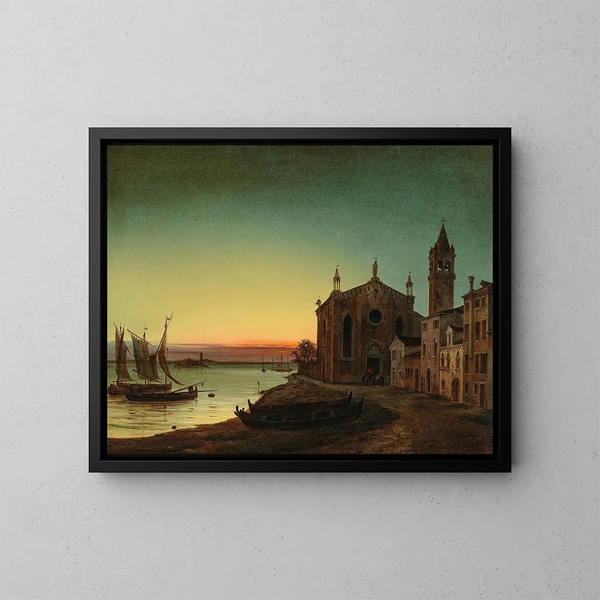 Santa Marta al tramonto - Luigi Querena — quadro incorniciato alla parete