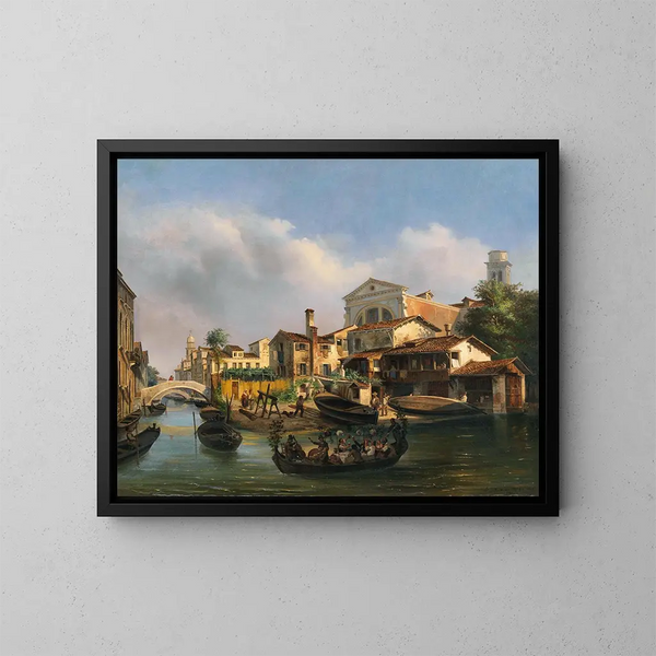 Squero de San Trovaso - Luigi Querena — quadro incorniciato alla parete