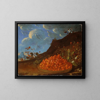 Luis Melndez - Basket of Wild Strawberries in a Landscape.webp