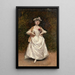Elegante in abito bianco - Luis de Madrazo y Kuntz — quadro incorniciato alla parete