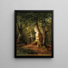 Scène di foresta con cervo - Luitpold Faustner — quadro incorniciato alla parete