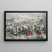 Central Park in inverno, il laghetto di pattinaggio - Lyman W Atwater — quadro incorniciato alla parete
