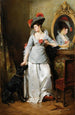 elegante con un cane - Madeleine Jeanne Lemaire — vista dell’opera