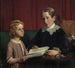Mademoiselle Annette Hage 1814-1857 mostra a suo nipote Hother Hage 1849-1904 un libro sulle piante - Wilhelm Marstrand — vista dell’opera