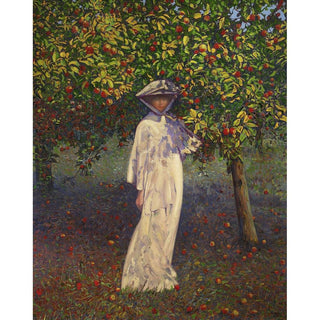 Mademoiselle au jardin , Automne - Leon Kamir-Kaufmann | Reproduction Tableau Décoration murale affiche copie