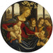 Madonna e Bambino con il Bambino San Giovanni Battista e Tre Angeli - atelier di Domenico Ghirlandaio — ambientato in un interno