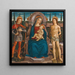 Madonna e Bambino trionfante con San Michele e San Sebastiano - Filippo d'Antonio Filippelli — quadro incorniciato alla parete