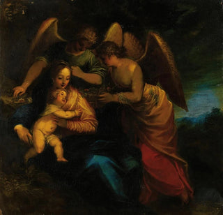 Madonna e bambino circondati da angeli - Hans Rottenhammer