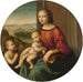 Madonna e bambino con il bambino San Giovanni Battista - Maestro della Lamentazione di Scandicci — ambientato in un interno
