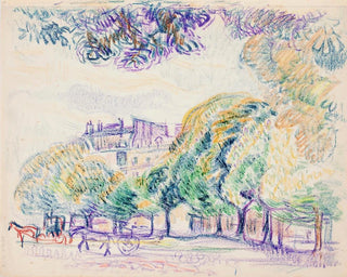 Magnus Enckell - Kaupunkikuva puistoa ajureita.webp