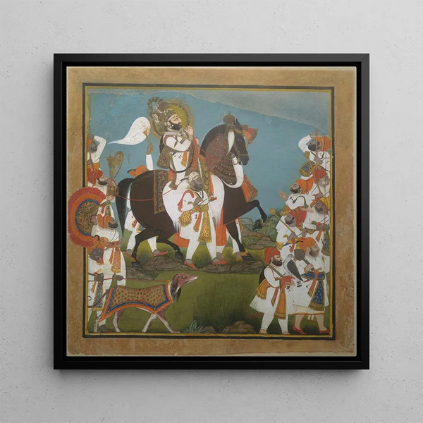 Maharana Bhim Singh et sa suite partent à la chasse - Chokha
