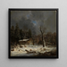 Casa nella foresta in inverno - Heinrich Brückel — quadro incorniciato alla parete