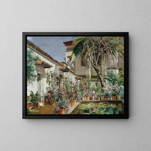 Premier atrio del convento de Santa Paula a Siviglia - Manuel García y Rodríguez — quadro incorniciato alla parete
