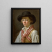 Ritratto di un uomo con un cappello nero - Marc Antoine Bilcocq — quadro incorniciato alla parete