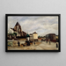 L'abbazia di Saint-Germain-de-Charonne, la piazza Saint-Blaise e la via di Bagnolet - Marcel Leprin — quadro incorniciato alla parete