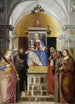 Vierge à l'Enfant avec les saints Catherine, François d'Assise, Jean-Baptiste, Jean l'Évangéliste, Antoine de Padoue et Marie-Madeleine - Marcello Fogolino — vista dell’opera