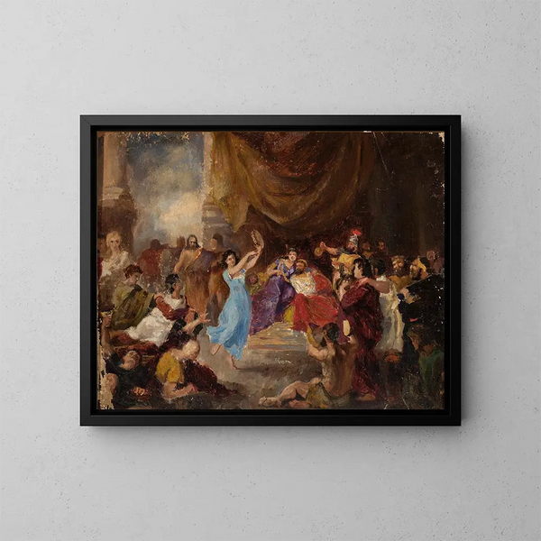 Danza di Salomé davanti a Erode (bozzetto) - Marcin Gottlieb — quadro incorniciato alla parete
