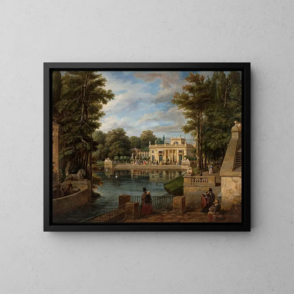 Vista del palazzo di Łazienki in estate - Marcin Zaleski — quadro incorniciato alla parete