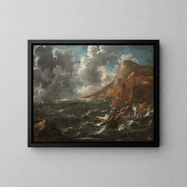Bateaux dans une tempête - Marco Ricci — quadro incorniciato alla parete