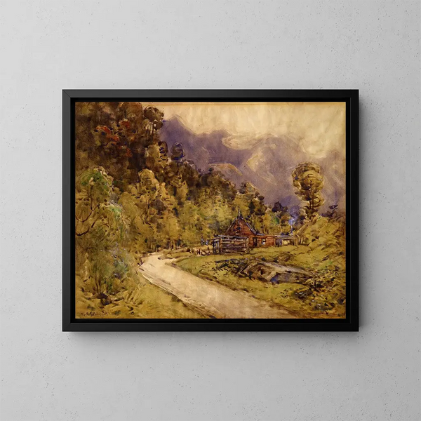 Vecchio cottage ad Arthurs Pass - Margaret Stoddart — quadro incorniciato alla parete