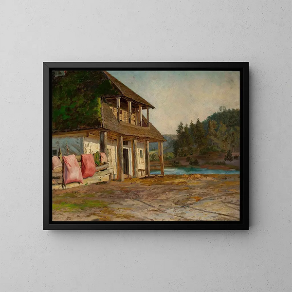 Casa in legno - Maria Kazanowska — quadro incorniciato alla parete