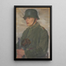 Soldato con casco d'acciaio e maschera antigas dopo il 1914 - Maria Marga Thomas — quadro incorniciato alla parete