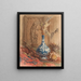 Nature morte con un vaso cinese e girasoli secchi - Maria Vos — quadro incorniciato alla parete