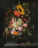 Natura morta di rose, garofani, calendule e altri fiori con un girasole e erba a strisce - Maria van Oosterwijck — vista dell’opera