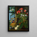 Una natura morta con fiori in vaso e frutta - Marian Chase — quadro incorniciato alla parete