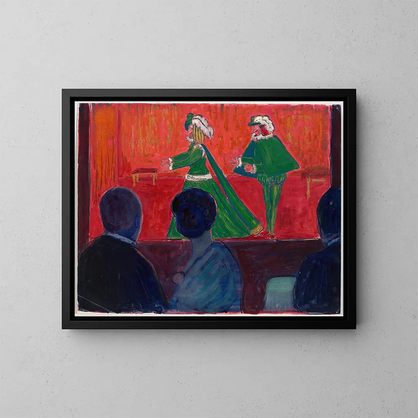 Teatro delle marionette in primo piano - Marianne von Werefkin — quadro incorniciato alla parete