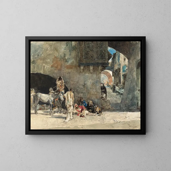 Una strada a Tanger - Mariano Fortuny Marsal — quadro incorniciato alla parete
