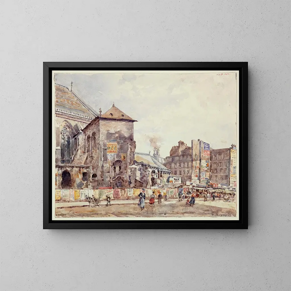 L'abbazia di Saint-Nicolas, rue Raumer - Marie-Désiré Bourgoin — quadro incorniciato alla parete