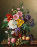 Un grande mazzo di fiori con pesche e uva - Marie-Euphrosine Jacquet — vista dell’opera