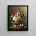 Un grande mazzo di fiori con pesche e uva - Marie-Euphrosine Jacquet — quadro incorniciato alla parete