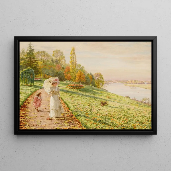 Passeggiata autunnale - Marie-François Firmin-Girard — quadro incorniciato alla parete