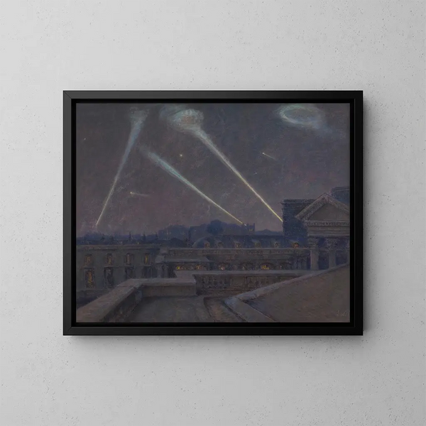 sulle terrazze del Palais Bourbon, notte del 29 gennaio 1916, zeppelin - Marie-Joseph Léon Clavel Iwill — quadro incorniciato alla parete