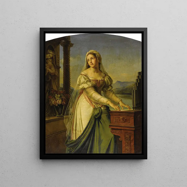 MariePhilippe Coupin De La Couperie - Woman At The organ Before A Statue Of The Virgin And Child.webp