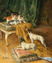 Due Jack Russell e tre gattini - Marie-Yvonne Laur — vista dell’opera