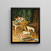 Due Jack Russell e tre gattini - Marie-Yvonne Laur — quadro incorniciato alla parete